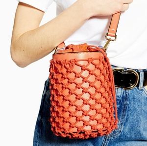 Topshop Orange crossbody bucket bag